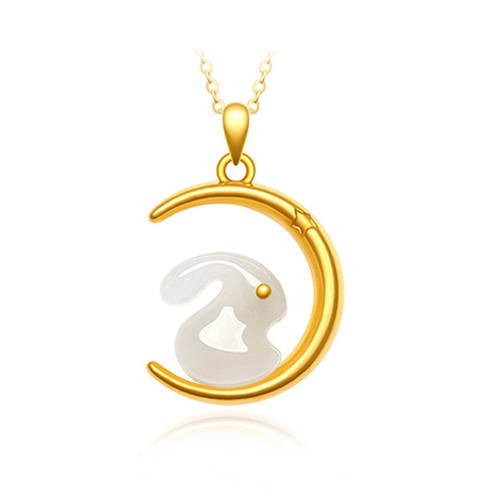 Fashion Star Moon Rabbit Pendant Female Necklaces