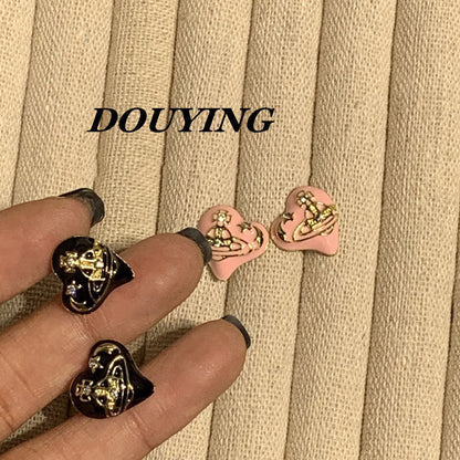 Sweet Cool Enamel Drop Oil Love Earrings