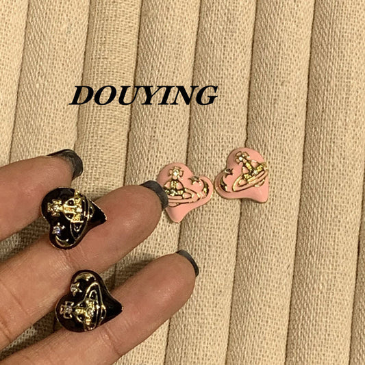 Sweet Cool Enamel Drop Oil Love Earrings