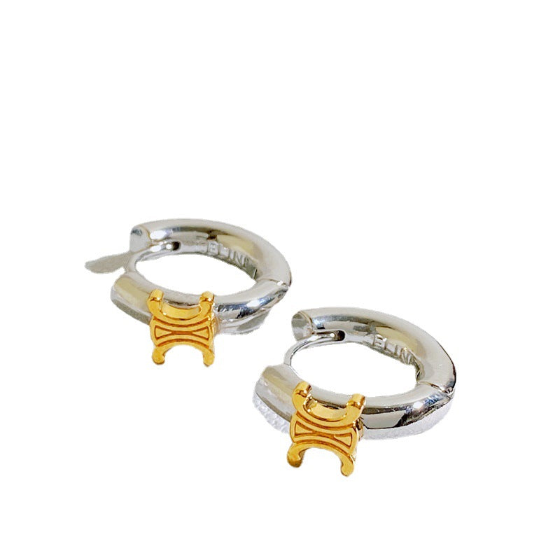 Arc Cold Wind Metal Touch Pigment Earrings