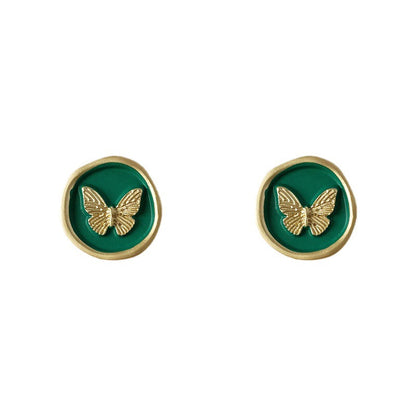 Butterfly Series Sier Needle Creative Female Earrings