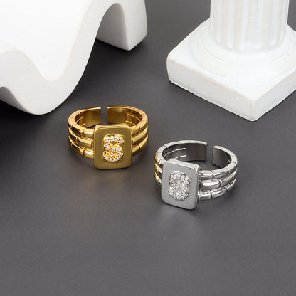 Hip Hop English Letters Creative Personality Rings