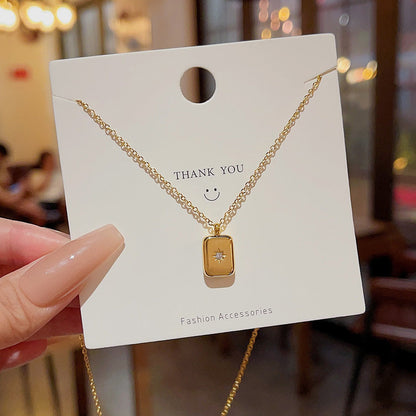 Diamond Titanium Steel High Sense Simple Pendant Personalized Necklaces