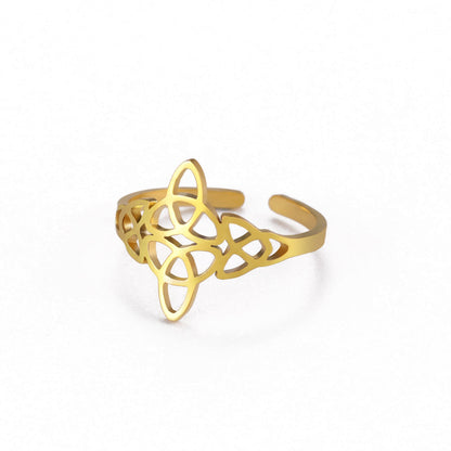 Hollow Single Layer Witch Knot Material Rings