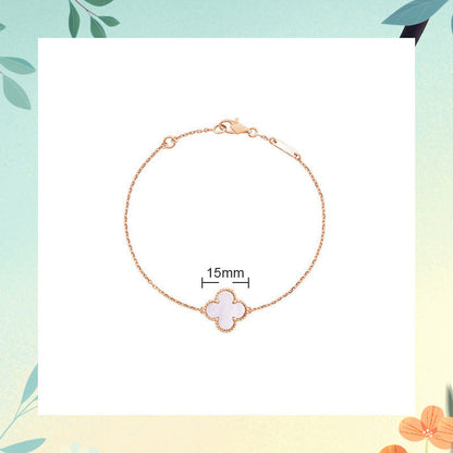 Red Agate Clover Female Pork Belly White Shell Bracelets