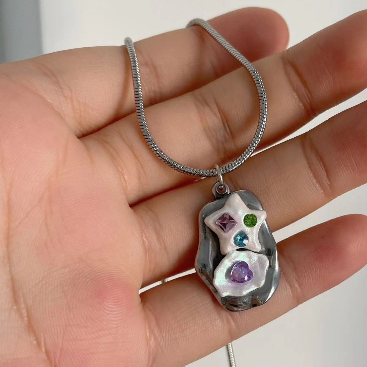 Pentagram Love Style Retro Cute Niche Necklaces