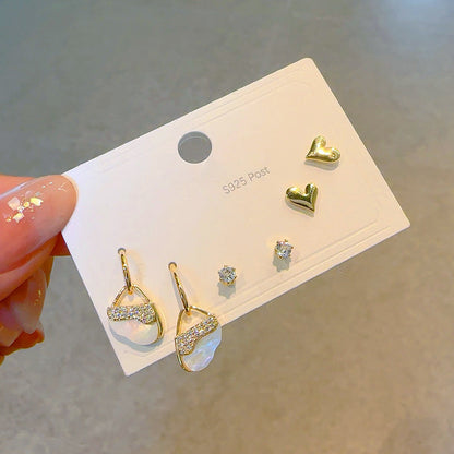 Women's Needle One Card Three Creative Matching Earrings