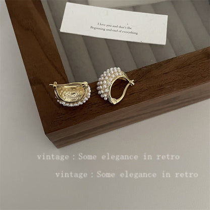 Women's Clip French Minority Retro Personality And Minimalism Earrings