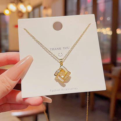 Geometry Square Clavicle Chain Light Luxury Minority Necklaces