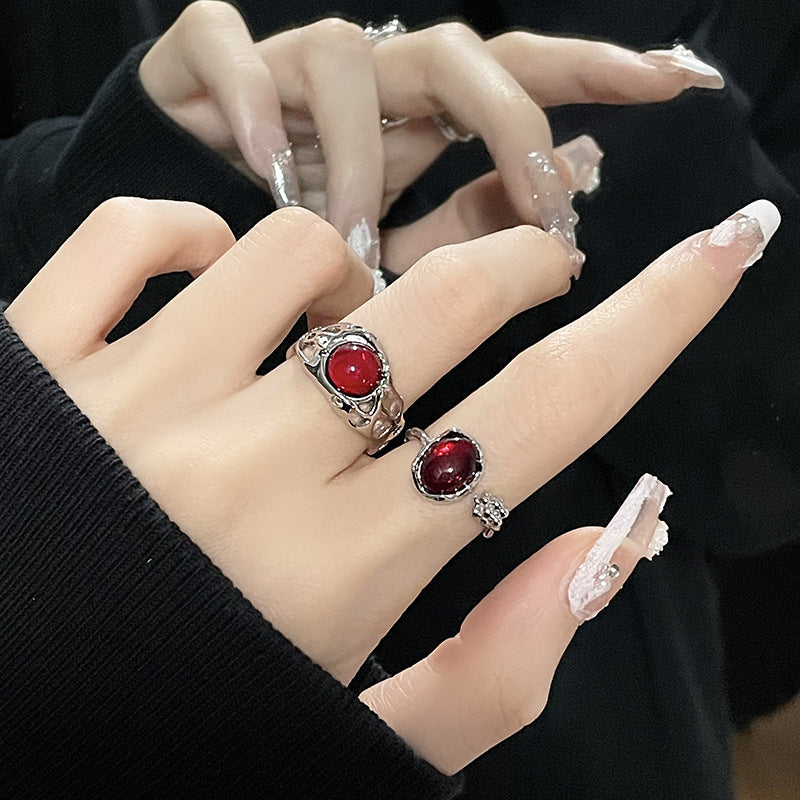 Women's Design Cold Style High-grade Simple Flower Rings