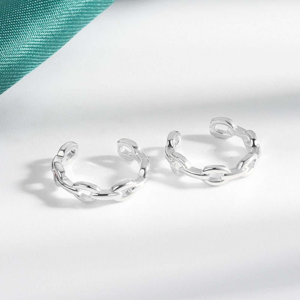 Women's Hollow Gold Chain Painless Ear Clip Earrings