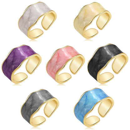 Enamel Drip Glazed Knuckle Simple Cold Rings
