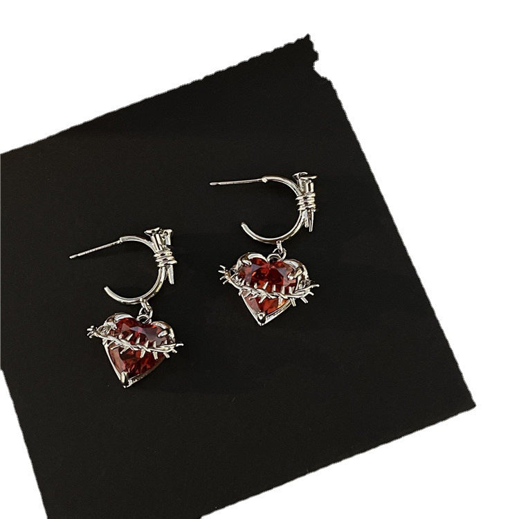 Gold-plated Light Luxury High-grade Pomegranate Red Rings