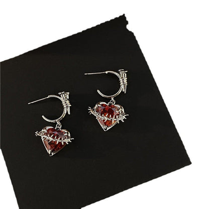 Gold-plated Light Luxury High-grade Pomegranate Red Rings