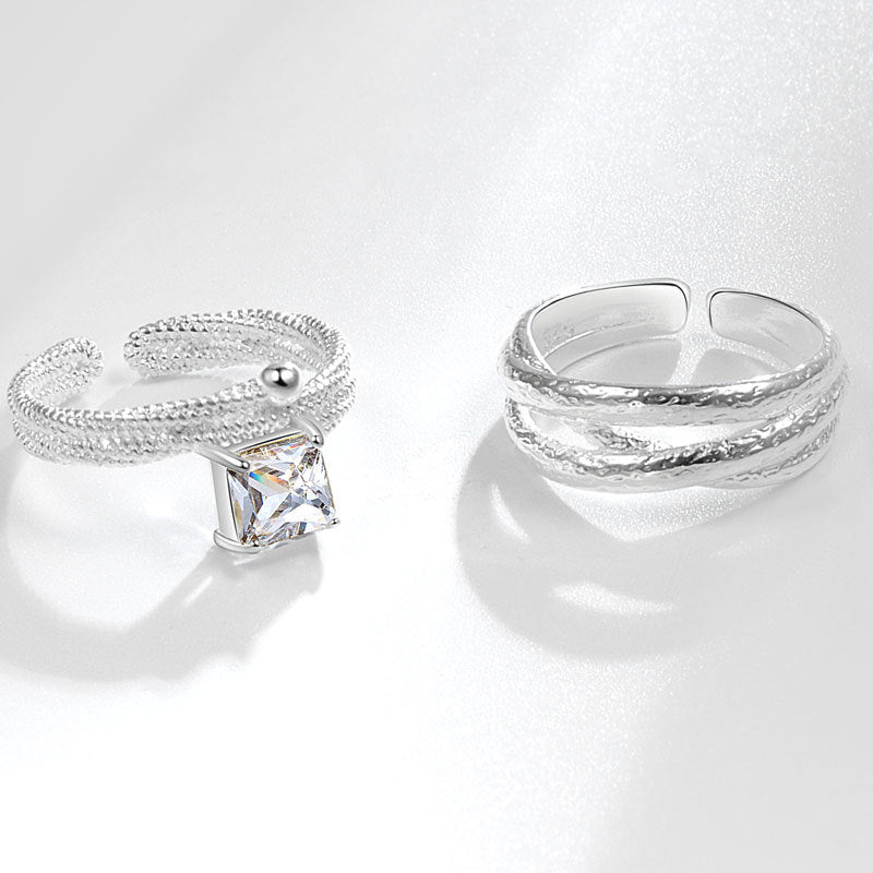 Women's Fashionable Shiny Zircon Opening Index Finger Rings