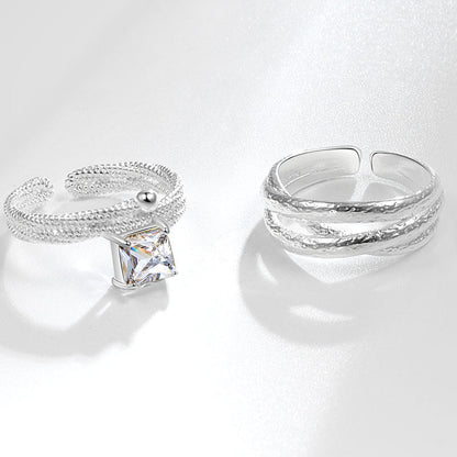 Women's Fashionable Shiny Zircon Opening Index Finger Rings