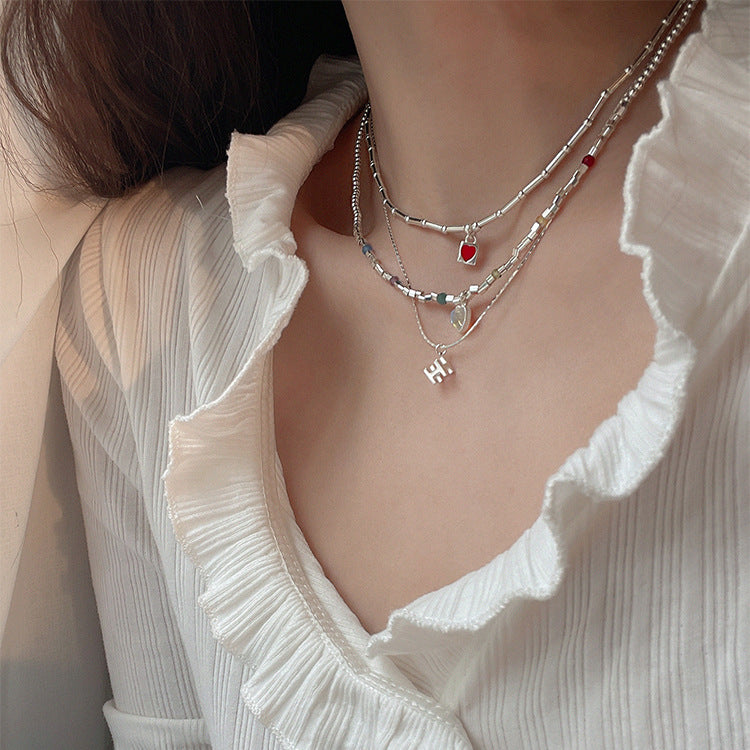 Oil Opal Love Female Simple Personalized Necklaces