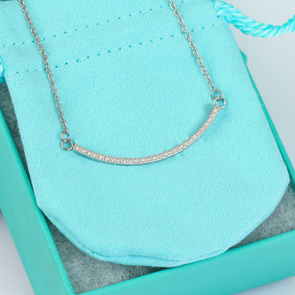 Glossy Full Diamond Smiley Face Pendant Necklaces