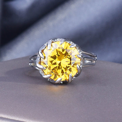 Women's Live Broadcast Full Diamond Lotus Carat Rings