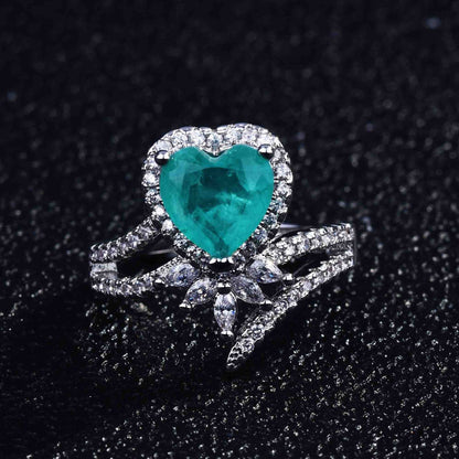 Women's Live Streaming Imitation Natural Full Diamond High Carbon Pear-shaped Rings