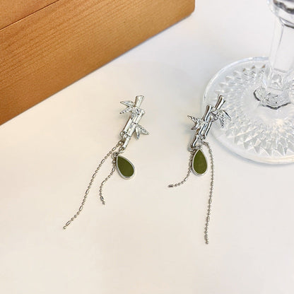 National Fashion Bamboo Temperament Long Fringe Earrings