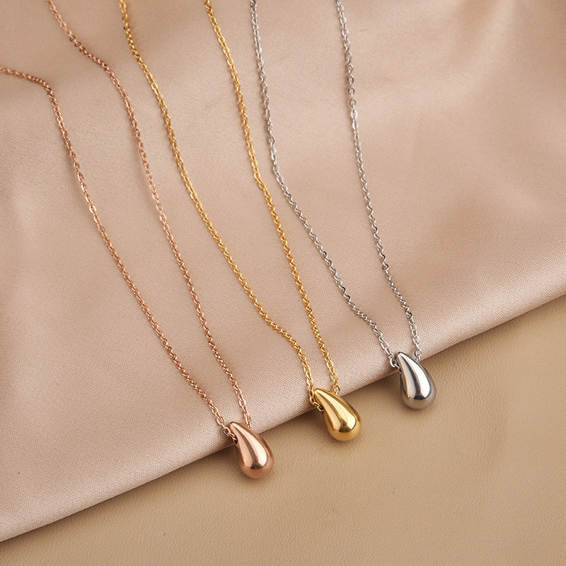 Titanium Steel No Fading Raindrop Female Necklaces
