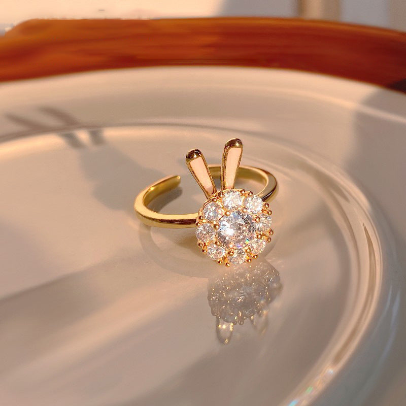 Women's Micro Inlay Rabbit Ear Long Spring Necklaces