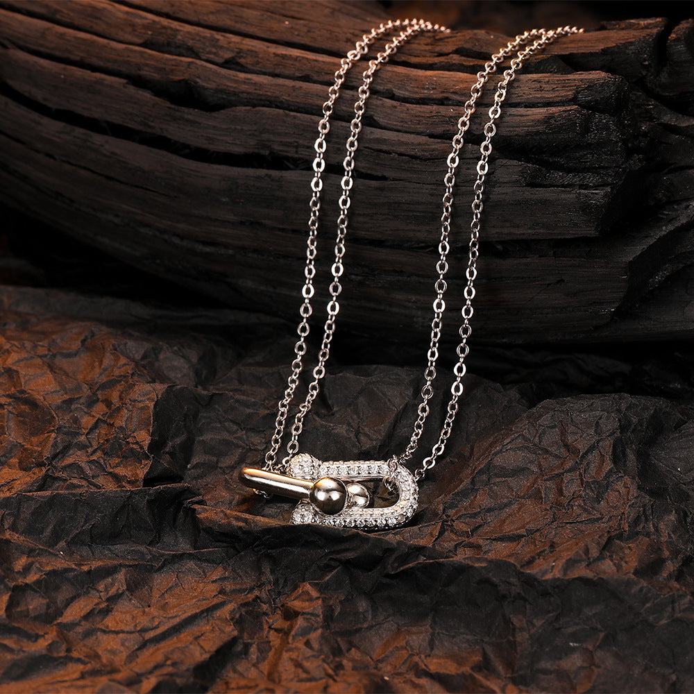 Diamond Horseshoe Clavicle Chain Versatile Personality Necklaces