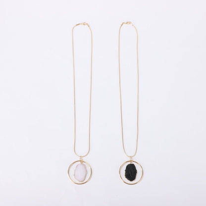 Women's Natural Stone Imitated Fashion Trend Sweater Necklaces