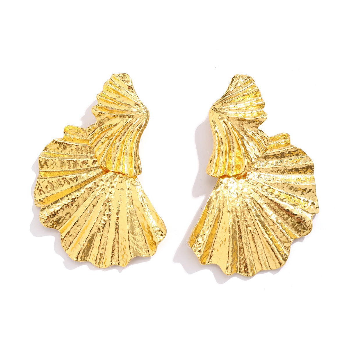 Women's Punk Metallic Ginkgo Leaf Golden For Trendy Rings