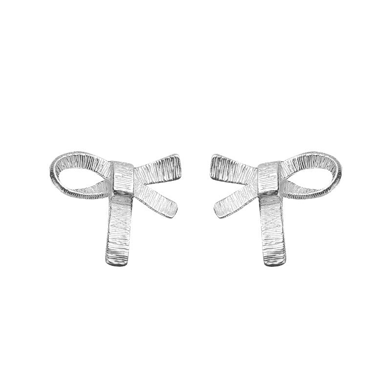 Women's Sier For Sweet Elegance Ear Bone Bow Earrings