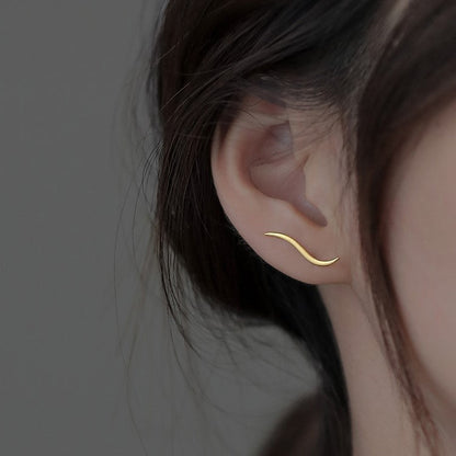Women's Wave Ear Niche Line Design Summer Earrings