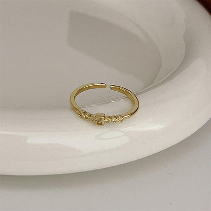 Sier Female Design Light Luxury Index Rings