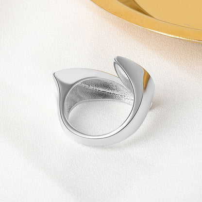 Minimalist Irregular Female Cold Style Design Geometric High Rings