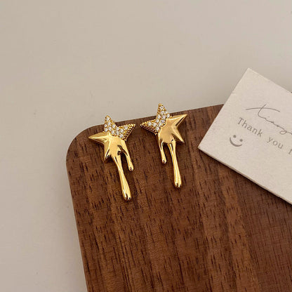 Women's Copper Gold-plated Zircon High-grade Light Luxury Sweet Cool Earrings