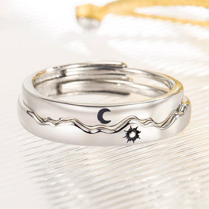 Women's & Men's Romantic Cross Sun Moon Star Couple Rings