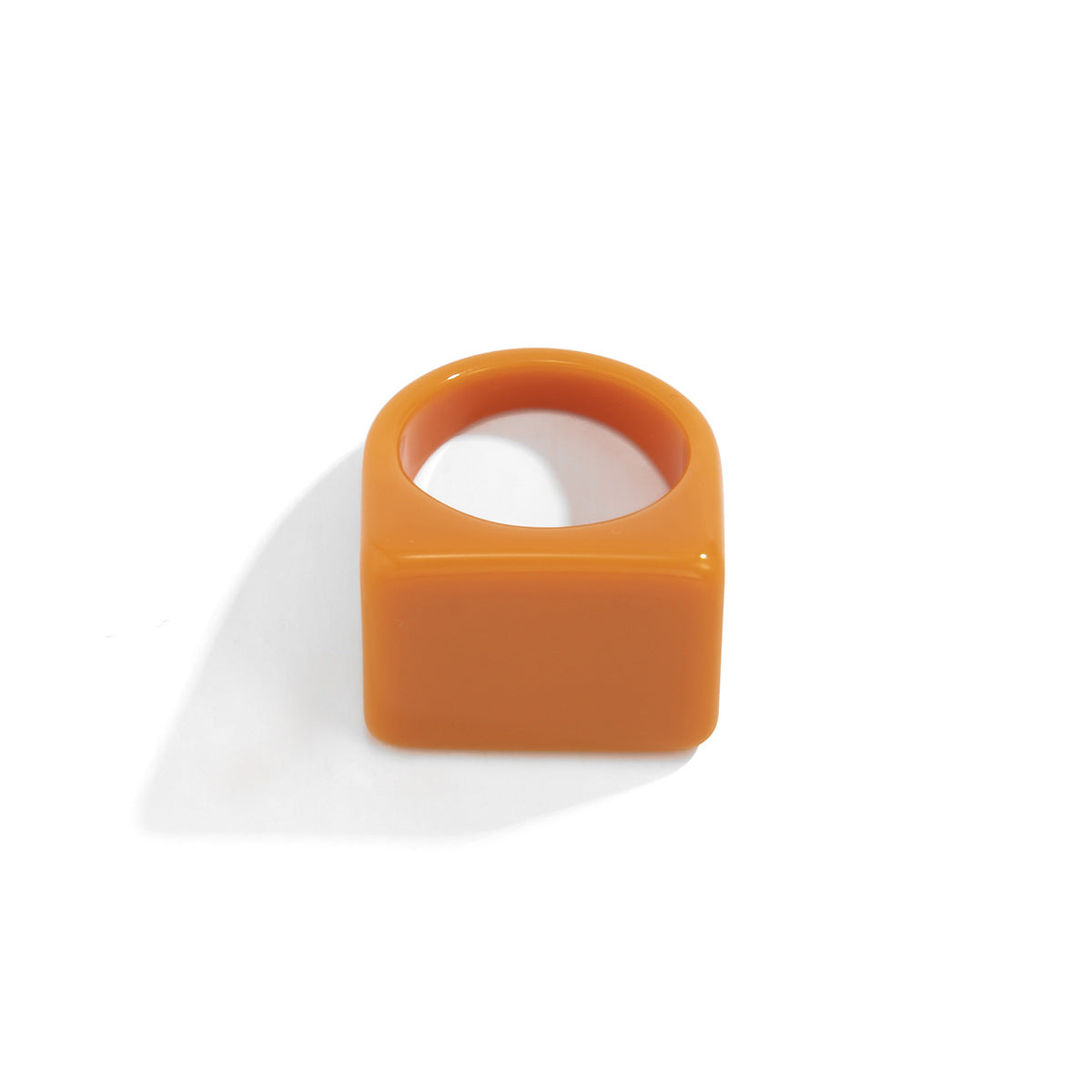 Creative Geometric Color Square Wide Edge Simple Rings