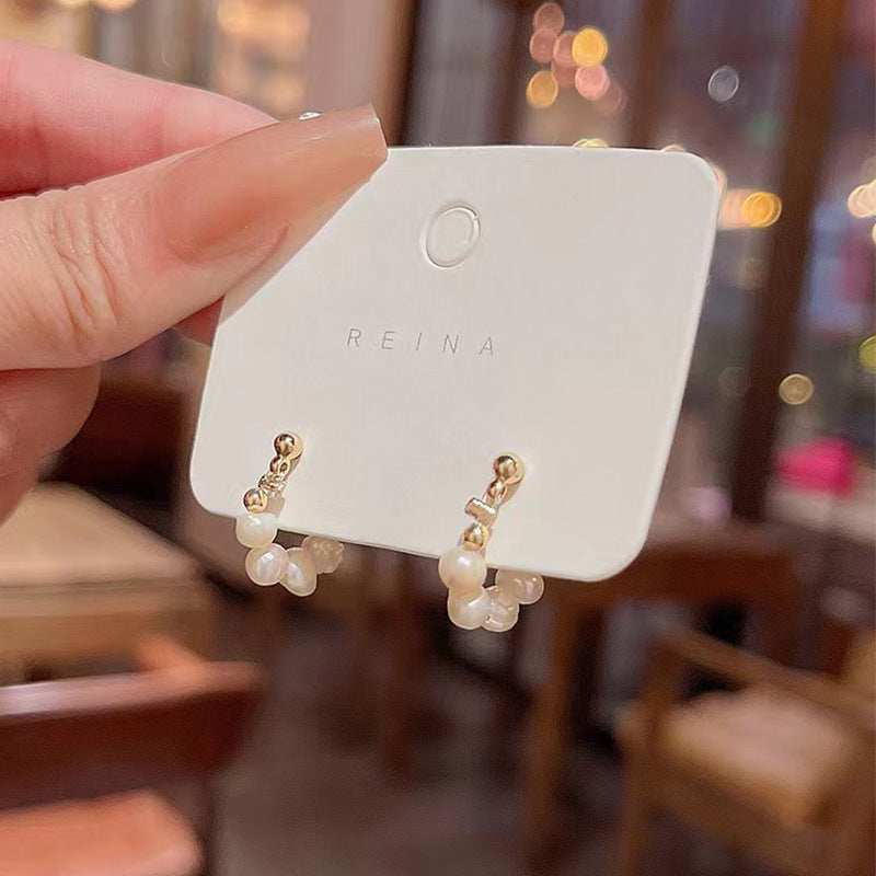 Women's Elegant Pearl High Sense Love Heart Earrings