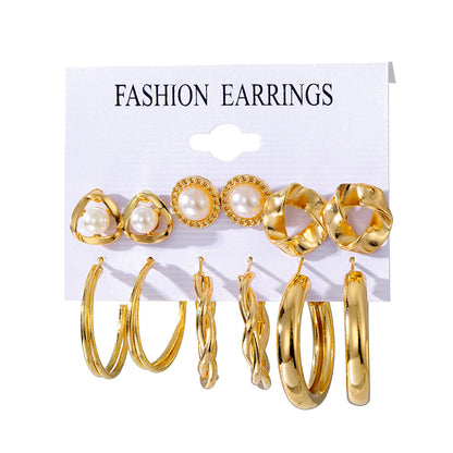 Alloy Ear Square Geometric Set Vintage Earrings