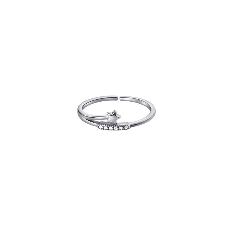 Personality Fashion Combination Twin Diamond Meteor Girlfriends Rings