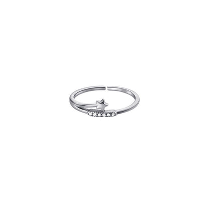 Personality Fashion Combination Twin Diamond Meteor Girlfriends Rings