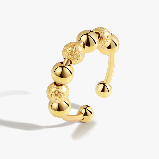 Women's Rotating With Beads Single Circle Adjustable Rings