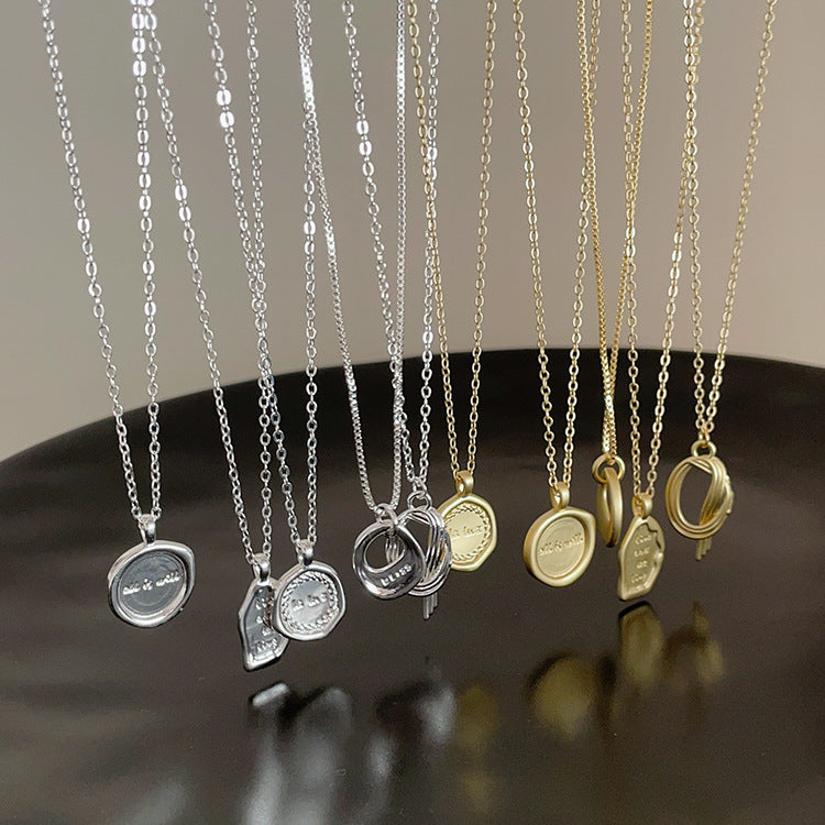 Irregular Matte Metal Pendant Female Niche Retro Personality All Necklaces