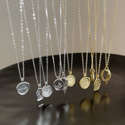 Irregular Matte Metal Pendant Female Niche Retro Personality All Necklaces