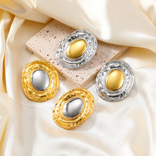 Women's Summer Metal Alloy Exaggerated Round Gold Earrings