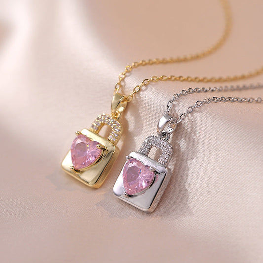Women's Colorful Zircon Geometric Special Interest Light Luxury Design Pendant Necklaces