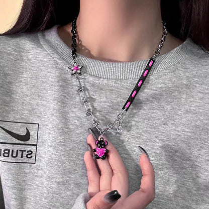 Women's Bear Pendant Leather For Light Luxury Minority Necklaces