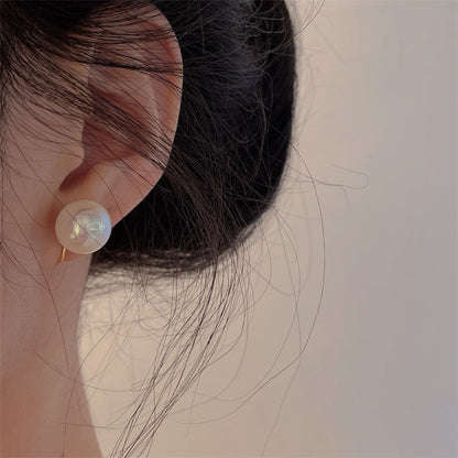Dazzling Pearl Mosquito Coil Ear Clip Earrings