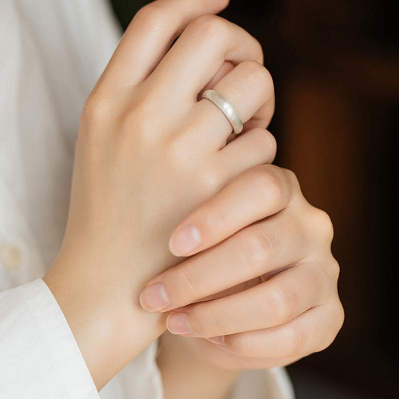 Women's & Men's & Frosted For And Minimalist Style Open Engraved Six Rings