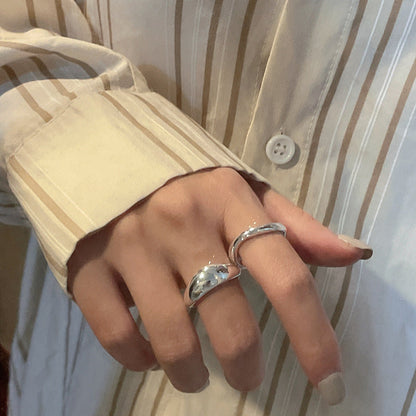 Sier Korean Niche Design Water Drop Rings